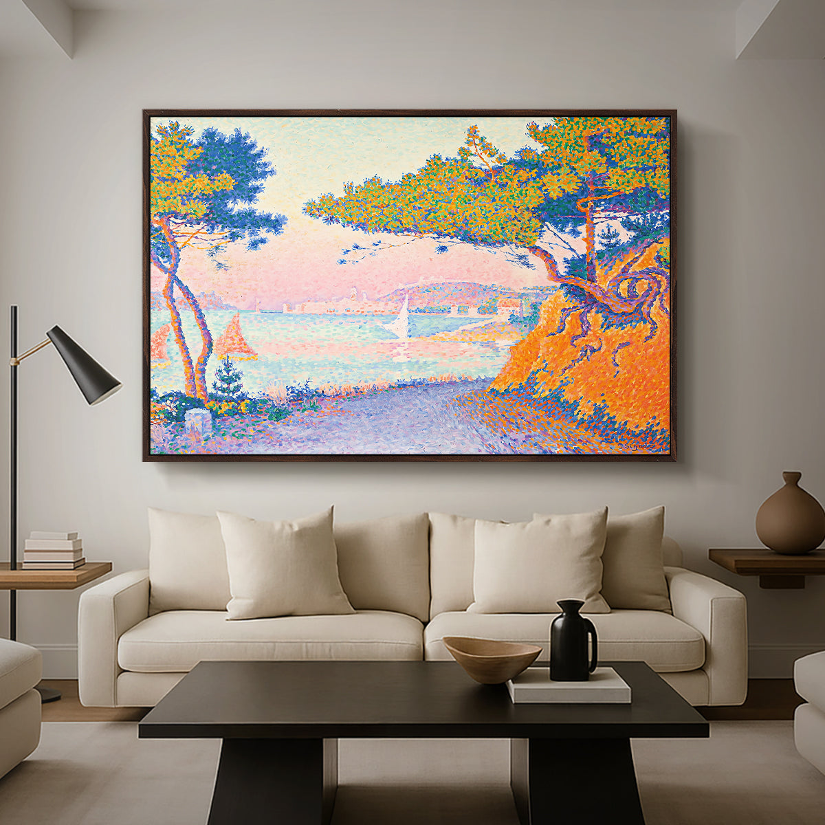 Golfe Juan, 1896 - Floater Framed Canvas Print