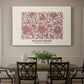 Canvas art print featuring a repeating ornamental pattern with floral and geometric elements arranged in horizontal bands, showcased as a statement wall artwork