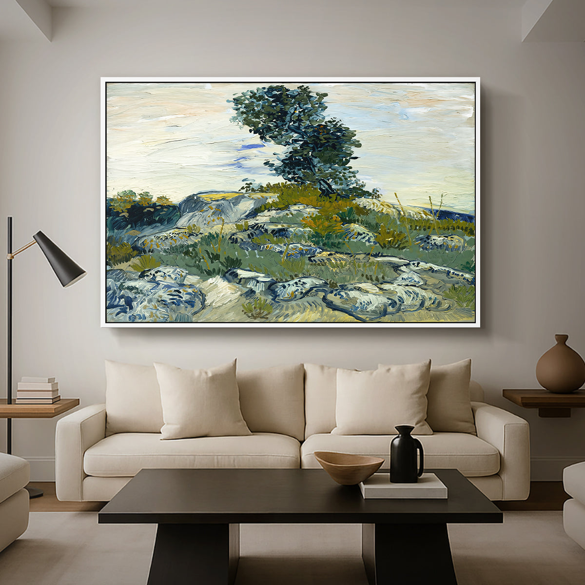 The Rocks, 1888 - Floater Framed Canvas Print