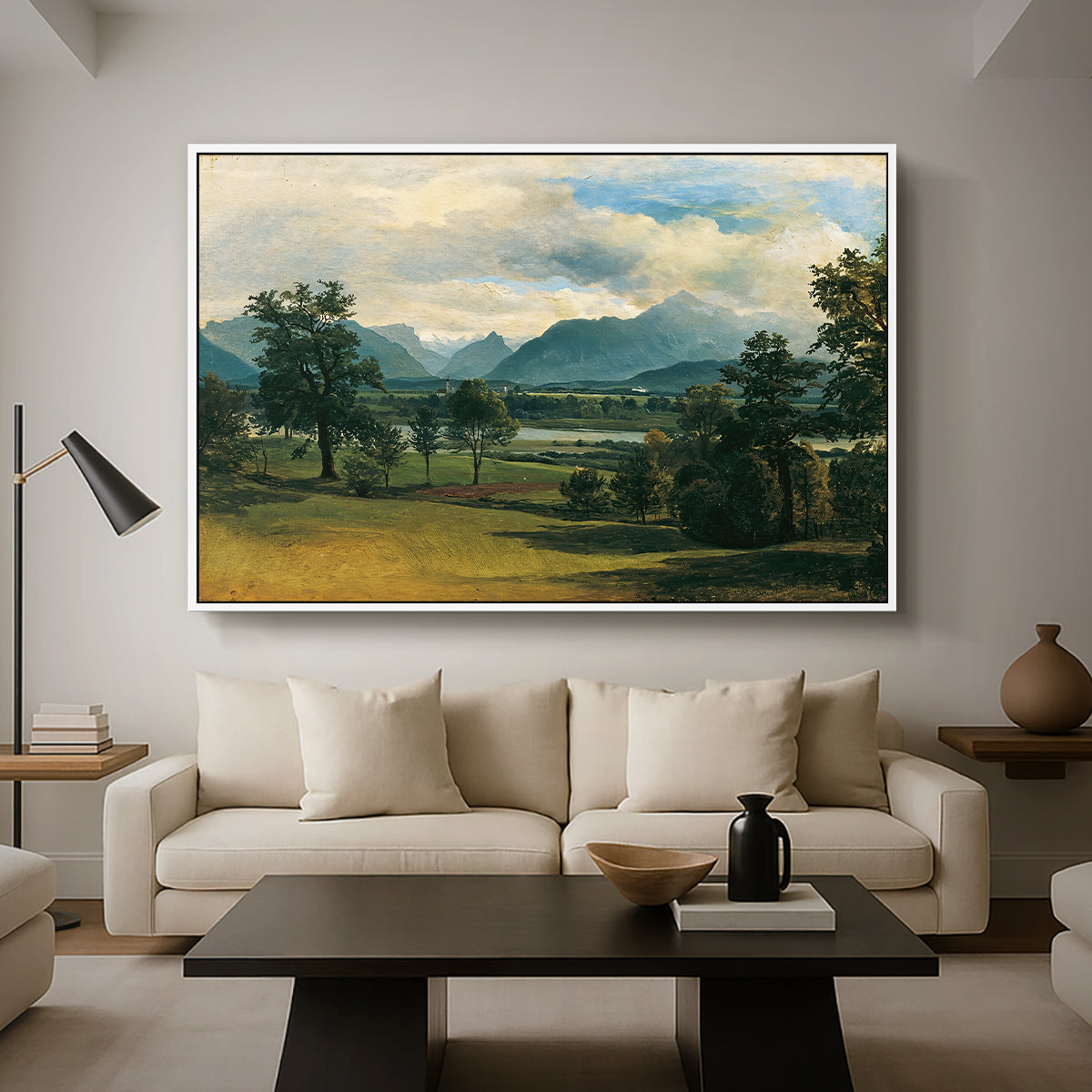 View of Liefering, 1830 - Floater Framed Canvas Print