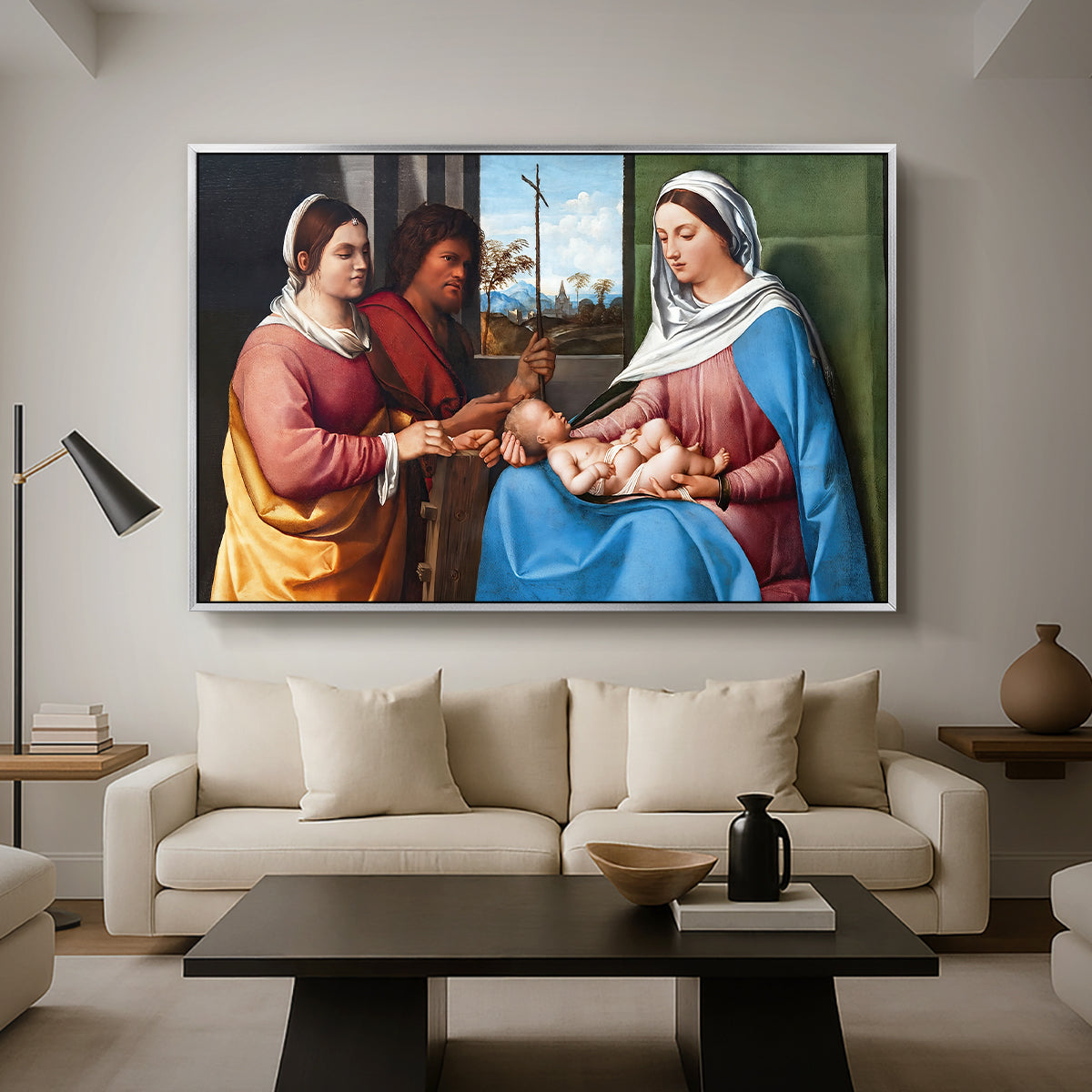 Sacred Conversation, c. 1505 - Floater Framed Canvas Print
