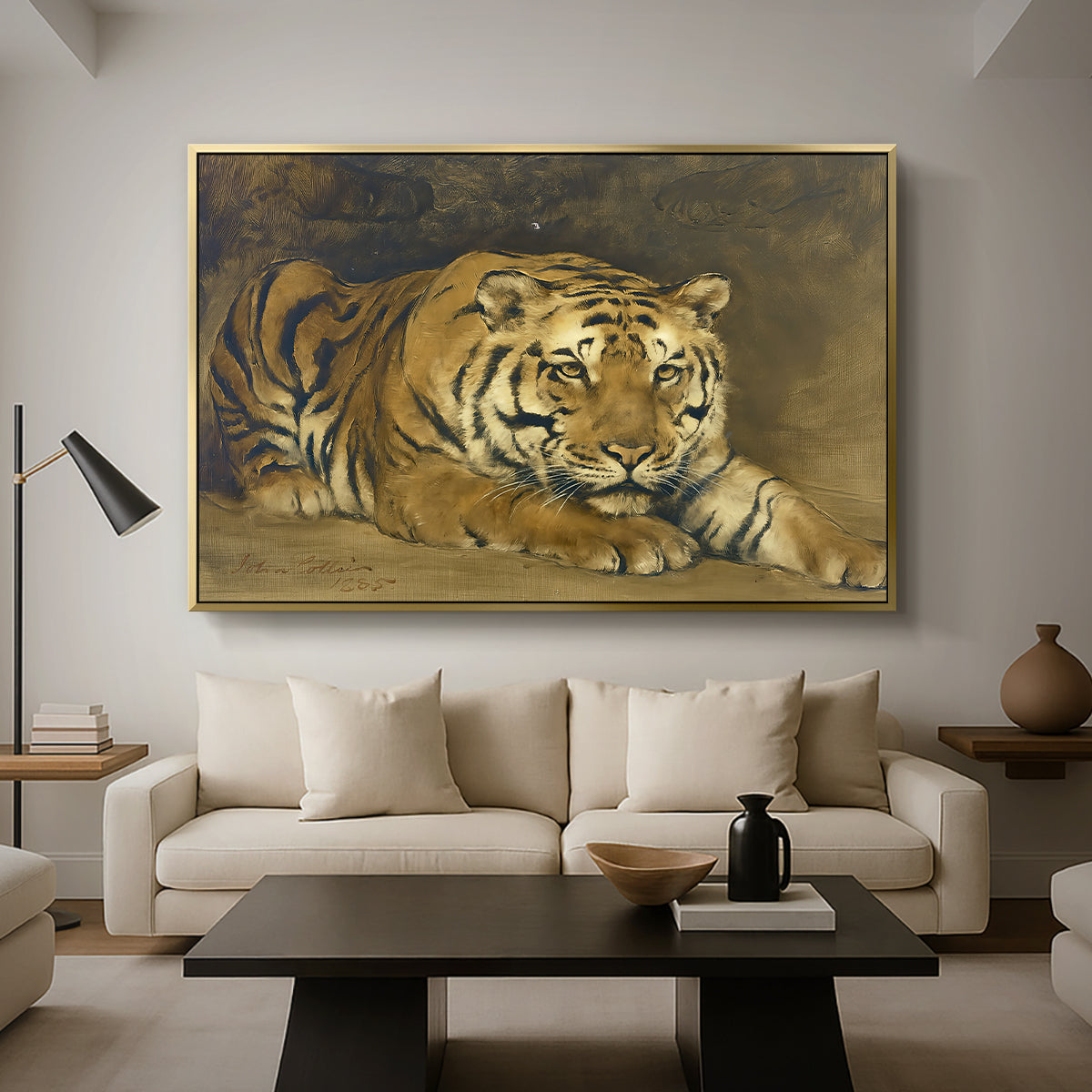 Study of a Tiger for Circe, 1885 - Floater Framed Canvas Print