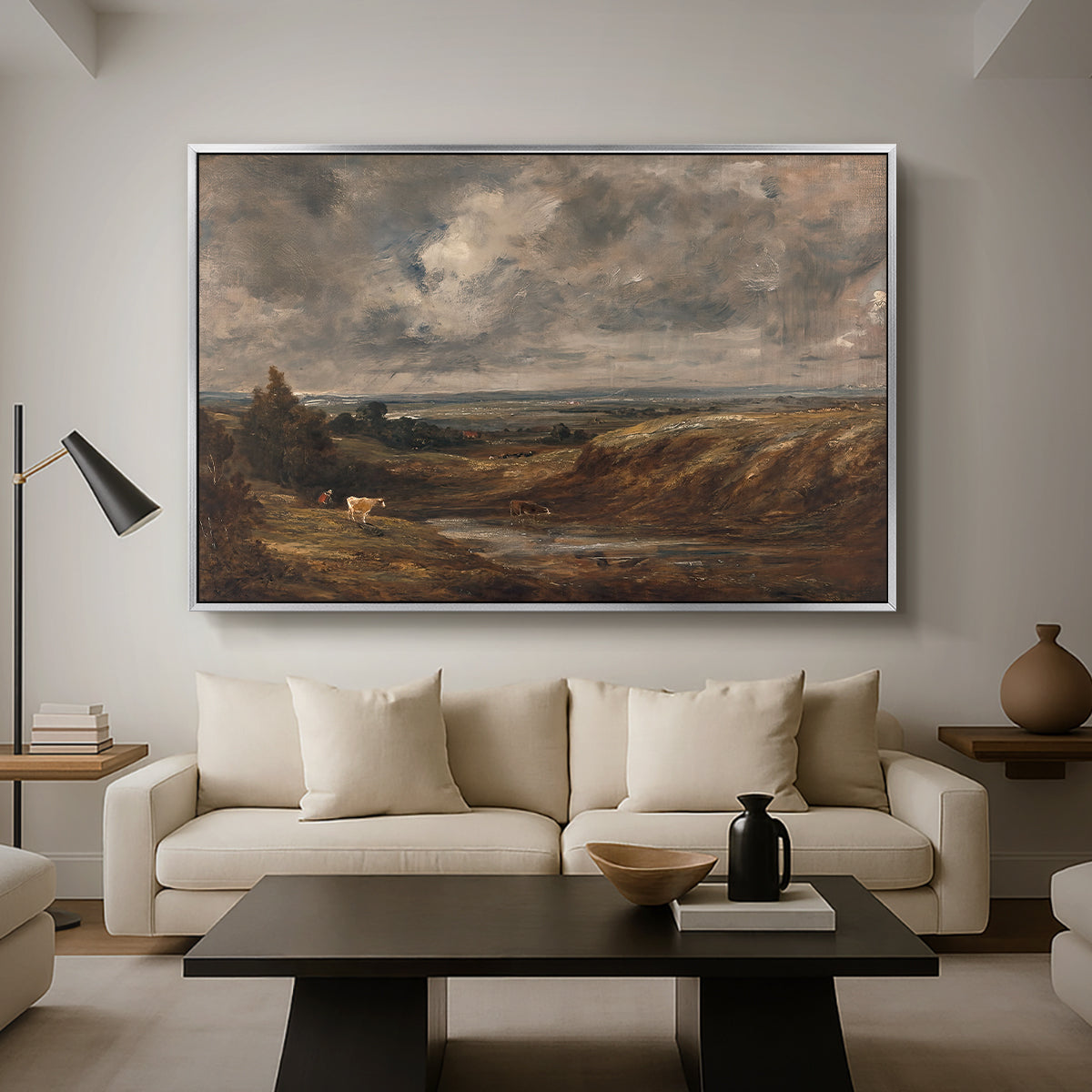 Hampstead Heath, 1825 - Floater Framed Canvas Print