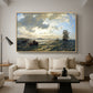 Fresh Breeze on the Norwegian Coast, 1876 - Floater Framed Canvas Print