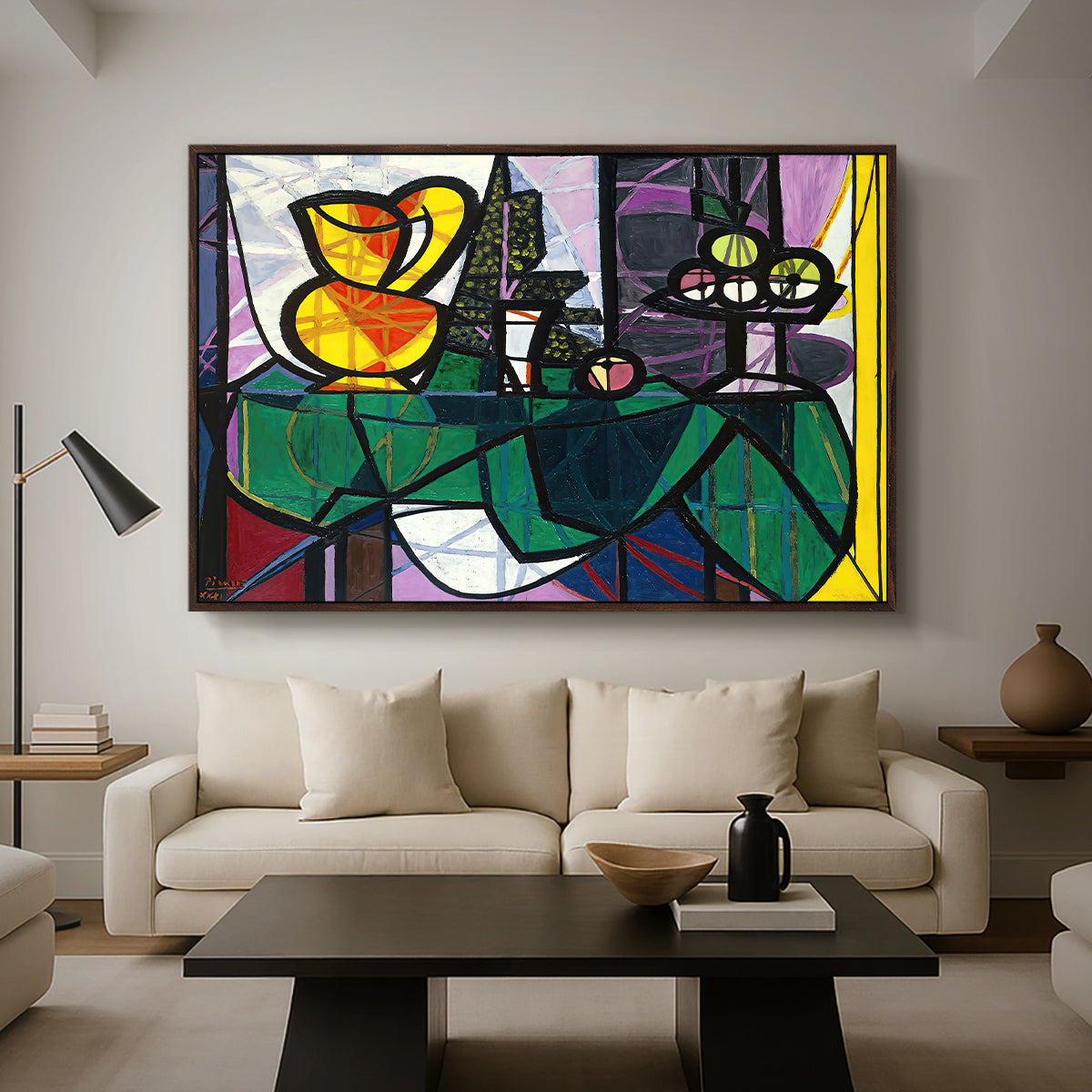 Pitcher and Bowl of Fruit, 1931 - Floater Framed Canvas Print