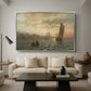 View from the Oslofjord, 1866 - Floater Framed Canvas Print
