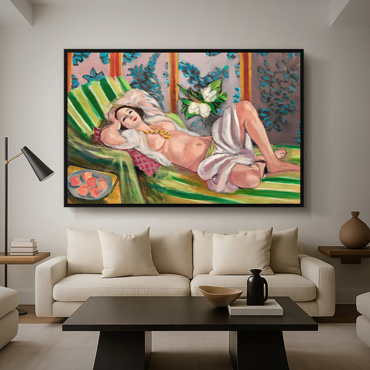 Odalisque Couchée Aux Magnolias, c. 1923 - Floater Framed Canvas Print
