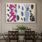 Canvas art print featuring an abstract cut-out composition suggesting a knife thrower, showcased as a statement wall artwork