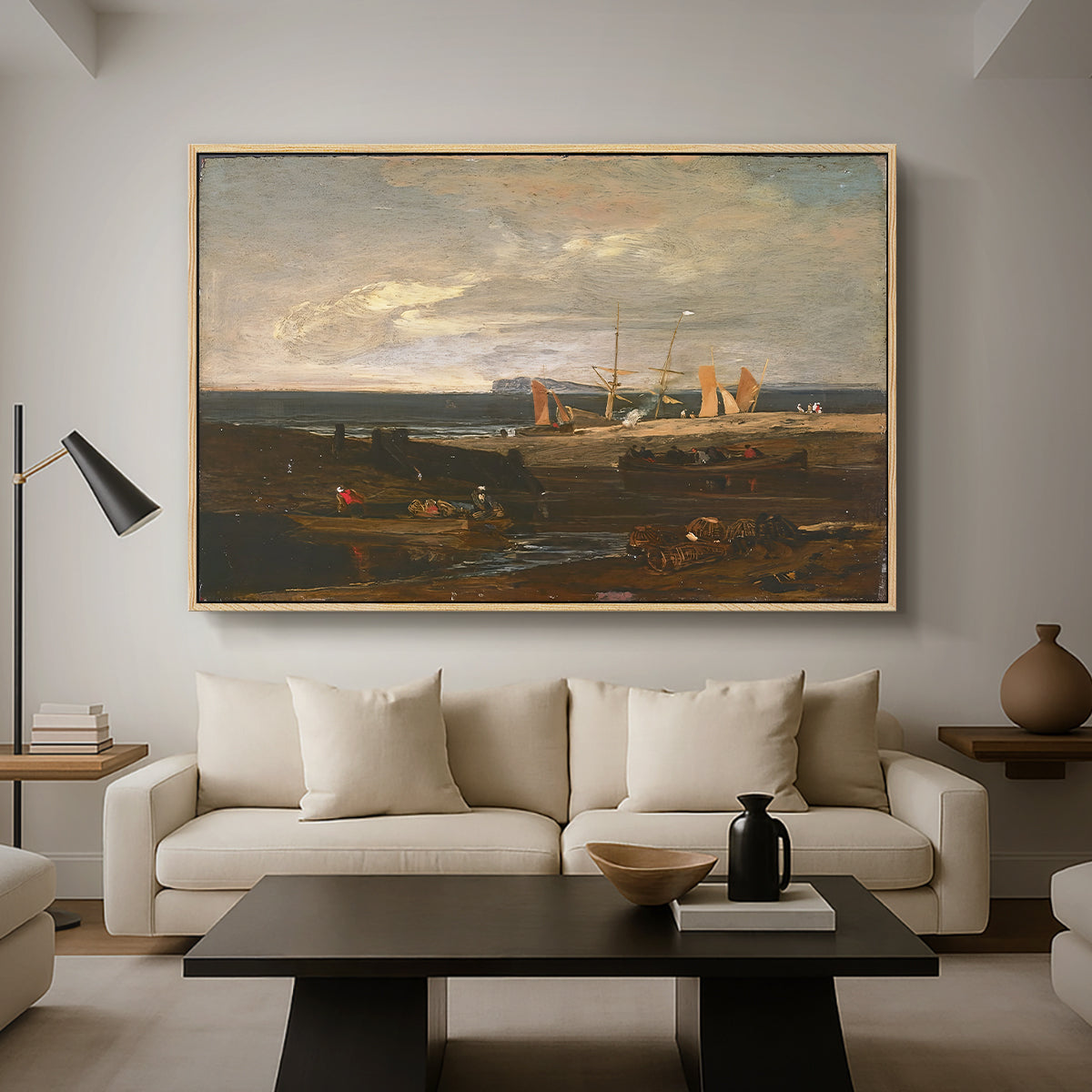 A Scene on the English Coast, c. 1798 - Floater Framed Canvas Print
