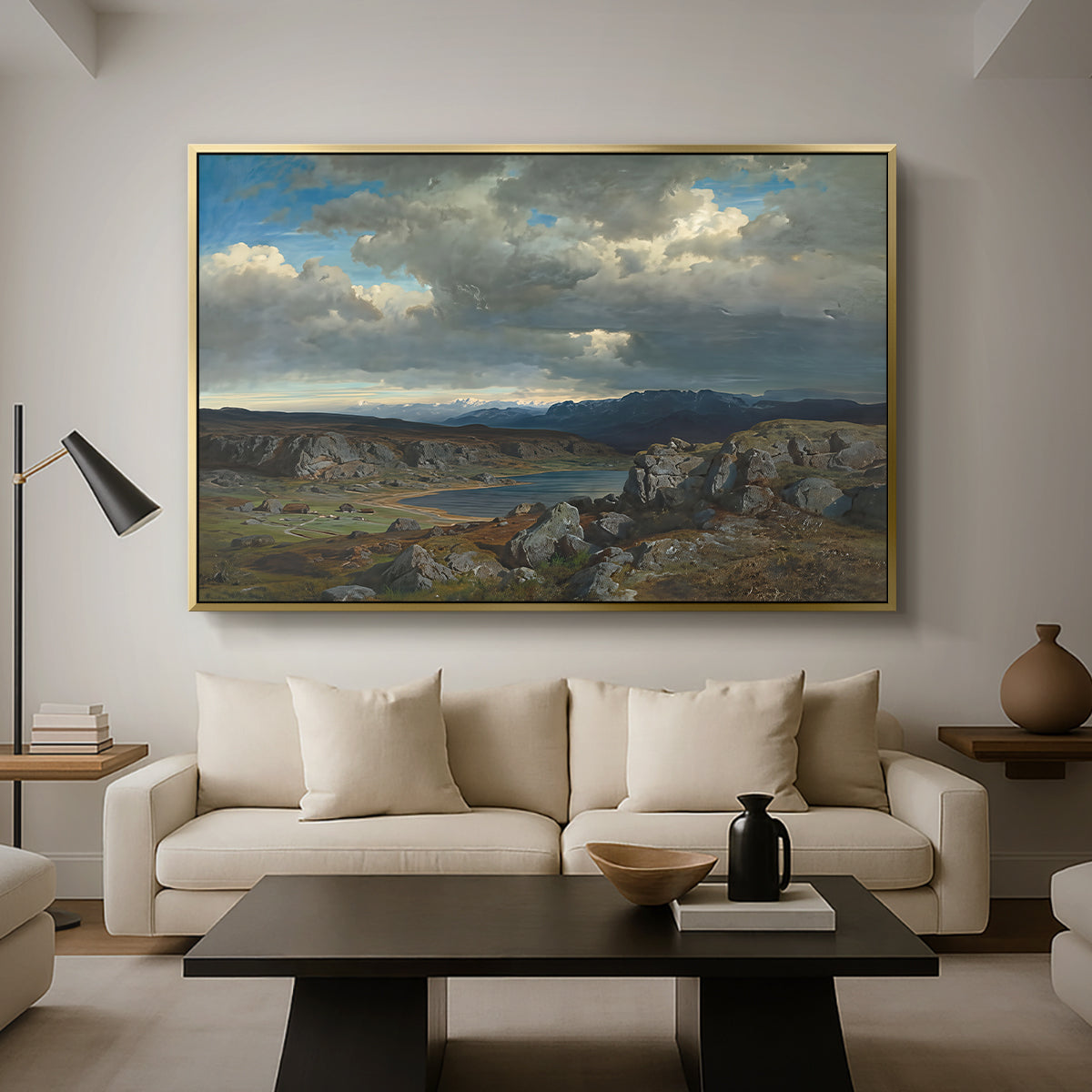 Norwegian Highlands, 1857 - Floater Framed Canvas Print