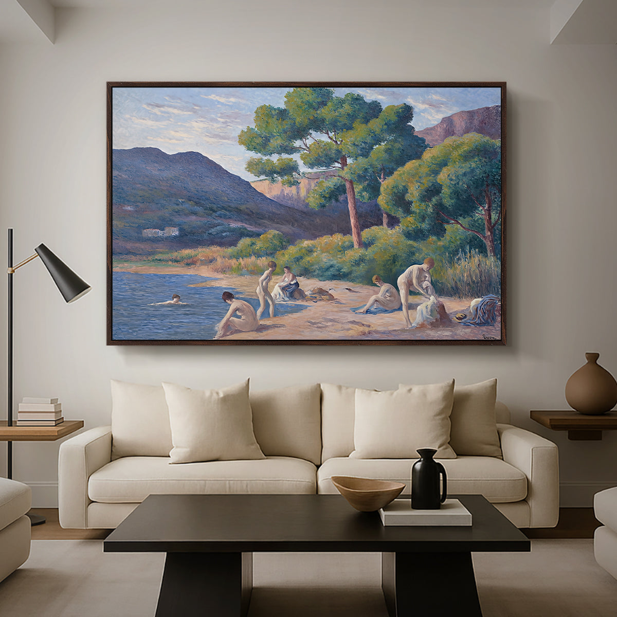 Bathers in Saint-Tropez, c. 1909 - Floater Framed Canvas Print