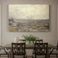 Canvas art print featuring an elevated view over rooftops and buildings across wide urban landscape, showcased as a statement wall artwork
