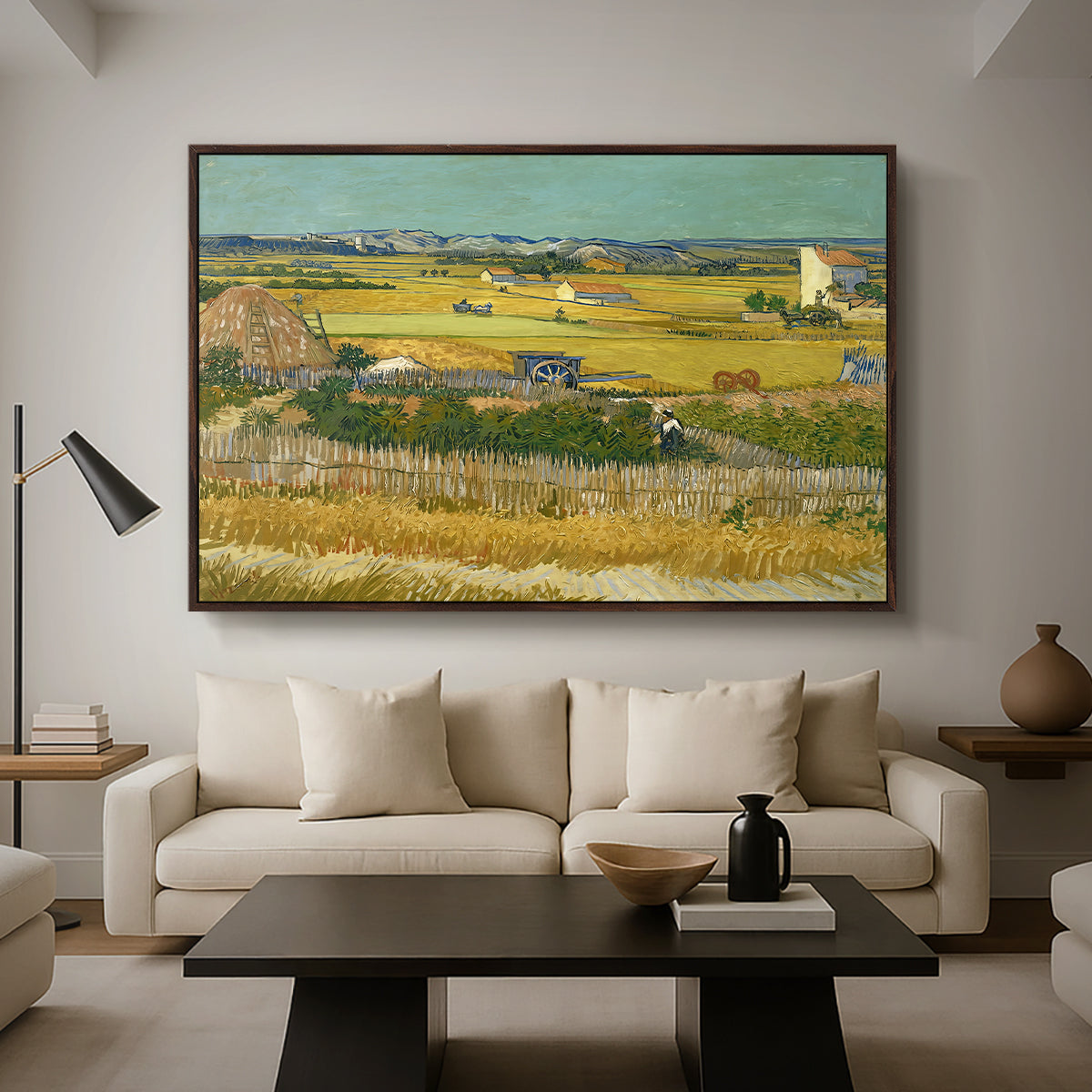 The Harvest, 1888 - Floater Framed Canvas Print
