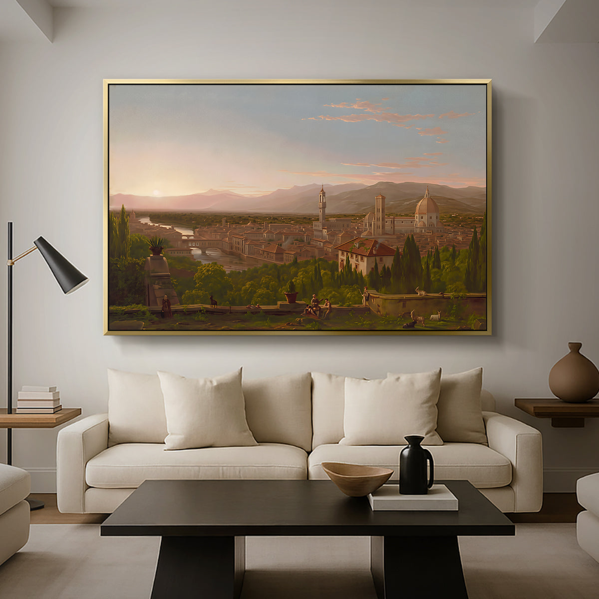 View of Florence from San Miniato, 1837 - Floater Framed Canvas Print