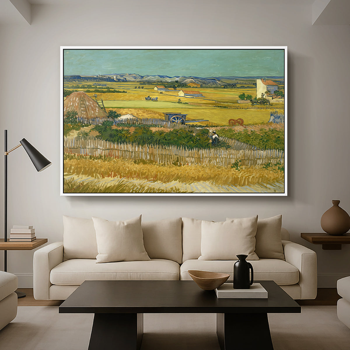 The Harvest, 1888 - Floater Framed Canvas Print