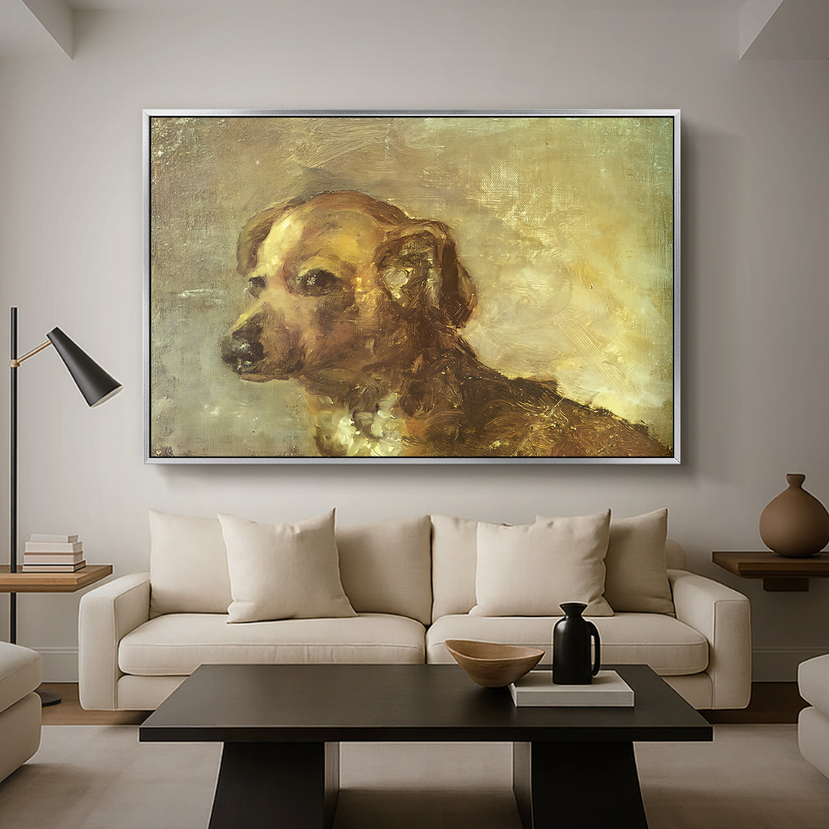 Cliper, the Artist's Dog, 1895 - Floater Framed Canvas Print