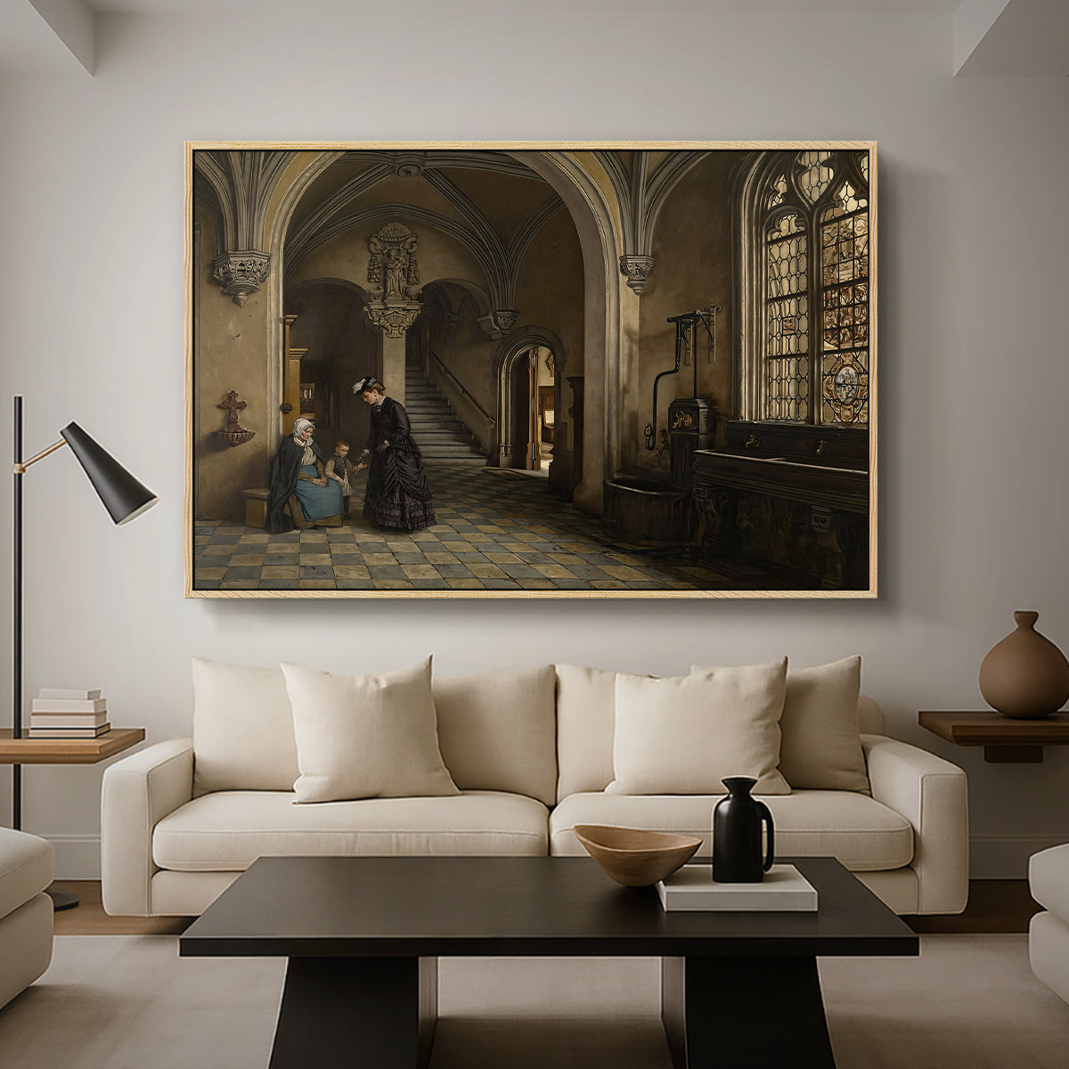 Interior of the Church of Saint Paul in Antwerp, c. 1865-1869 - Floater Framed Canvas Print