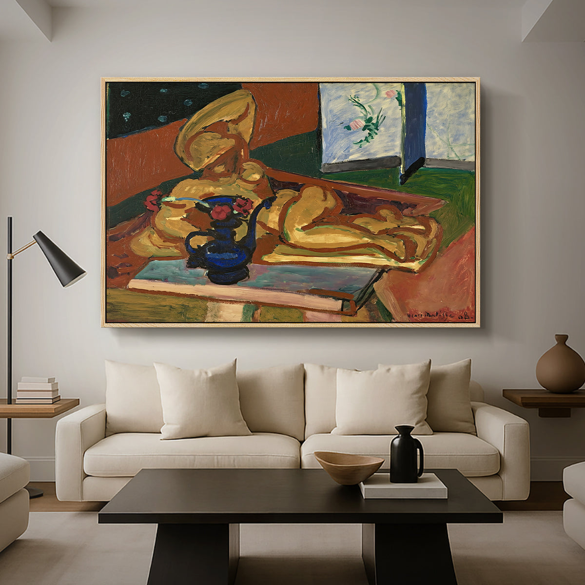 Sculpture and Persian Vase (The Bronze Figure), 1908 - Floater Framed Canvas Print