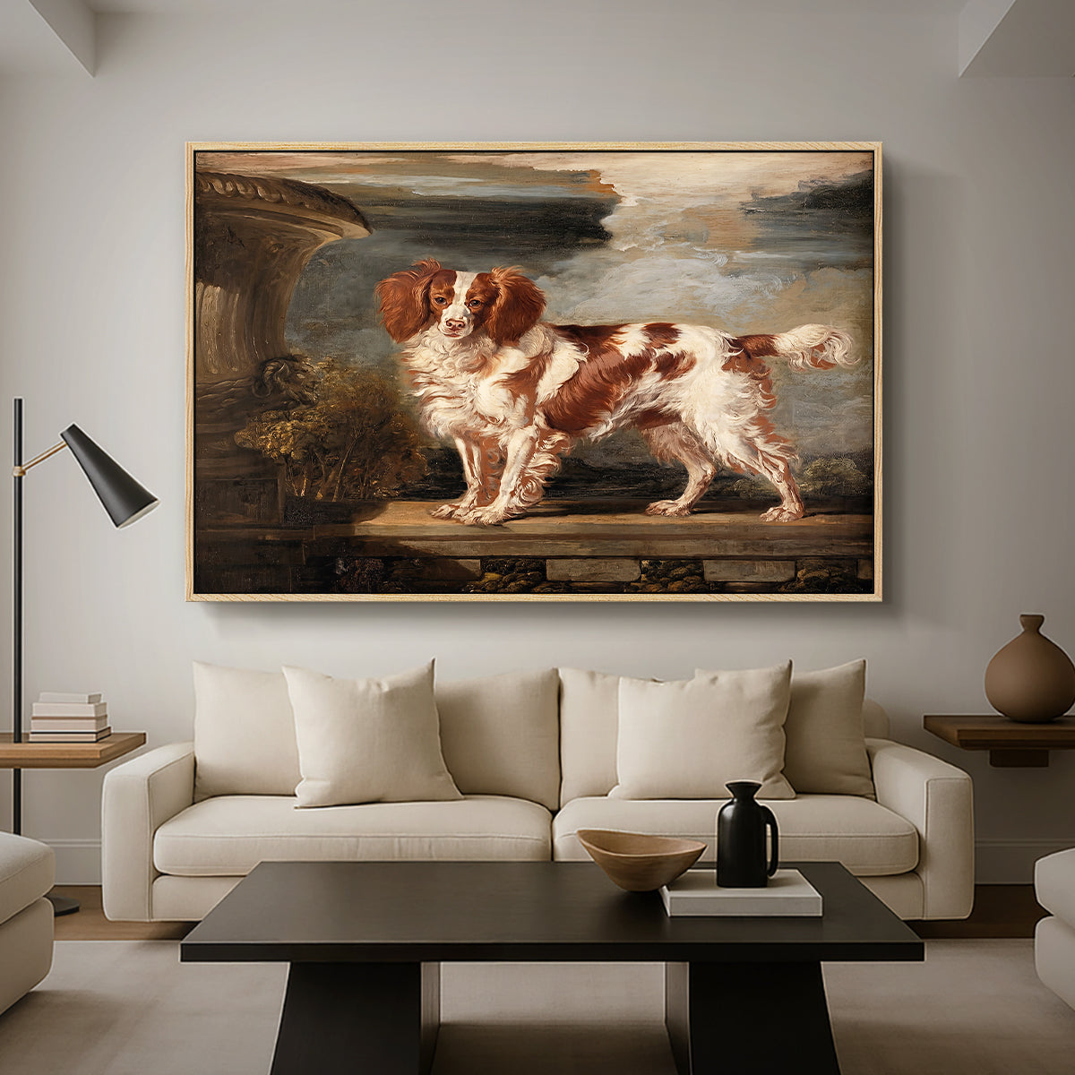 Portrait of Dash, a Favourite Spaniel, Property of Lady Frances Vane-Tempest, 1819 - Floater Framed Canvas Print