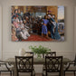 Canvas art print featuring a large group gathered in temple interior around central young figure, showcased as a statement wall artwork