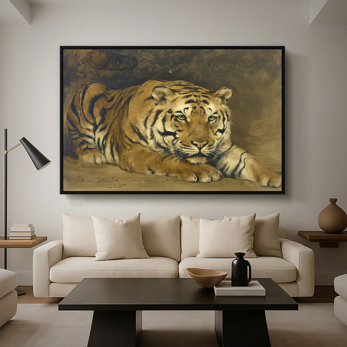 Study of a Tiger for Circe, 1885 - Floater Framed Canvas Print