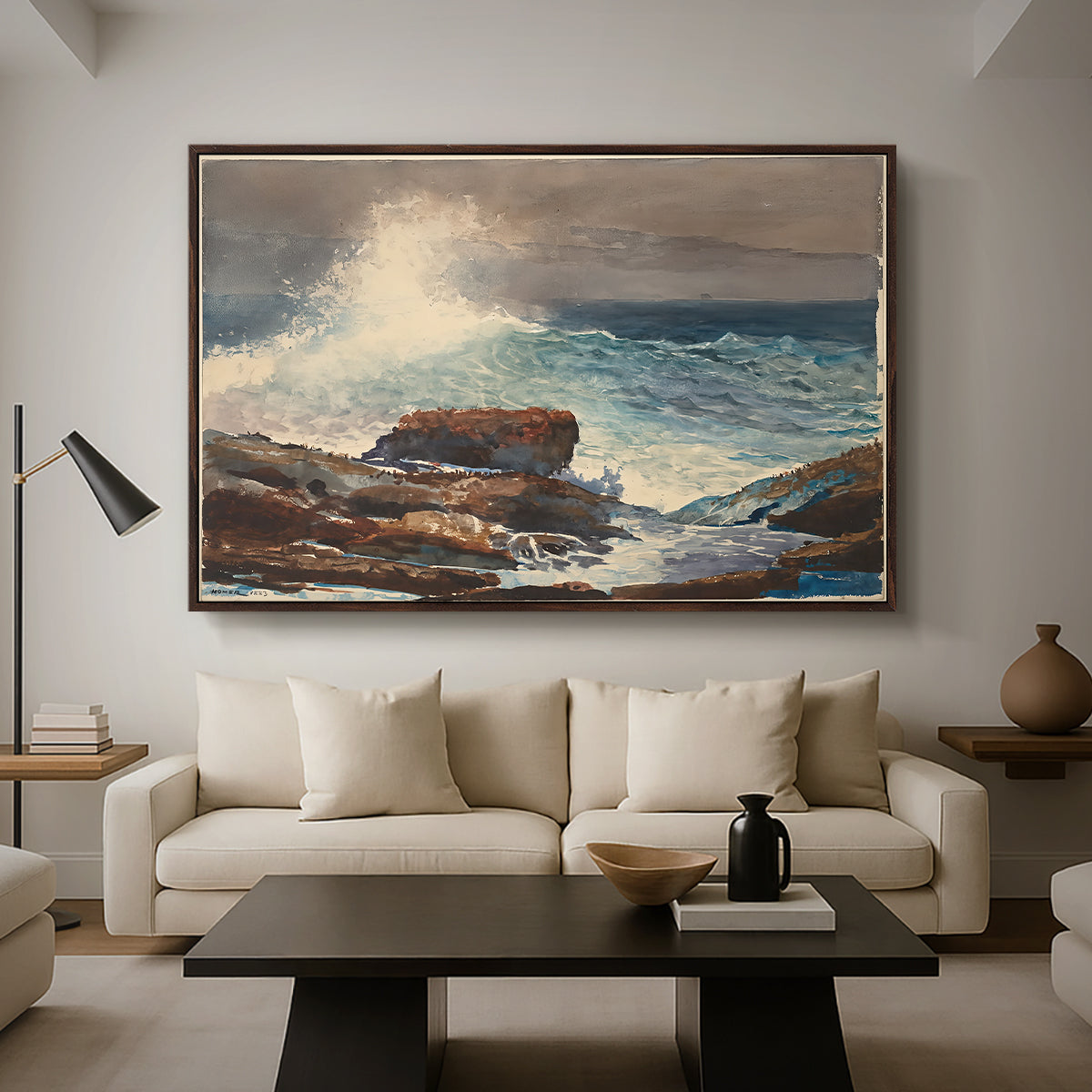 Incoming Tide, Scarboro, Maine, 1883 - Floater Framed Canvas Print
