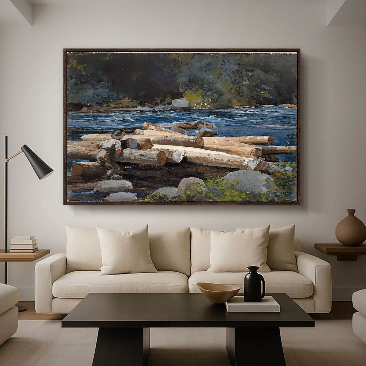Hudson River, 1892 - Floater Framed Canvas Print