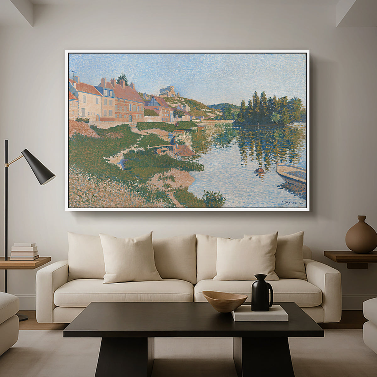 Les Andelys, Côte d'Aval, 1886 - Floater Framed Canvas Print