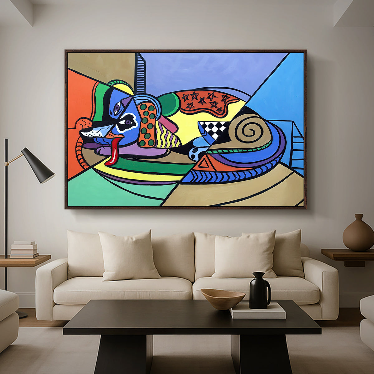 A Dog Named Picasso - Floater Framed Canvas Print