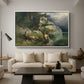 Eagles and Dying Stag on a Lakeshore, 1836 - Floater Framed Canvas Print