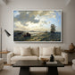 Fresh Breeze on the Norwegian Coast, 1876 - Floater Framed Canvas Print