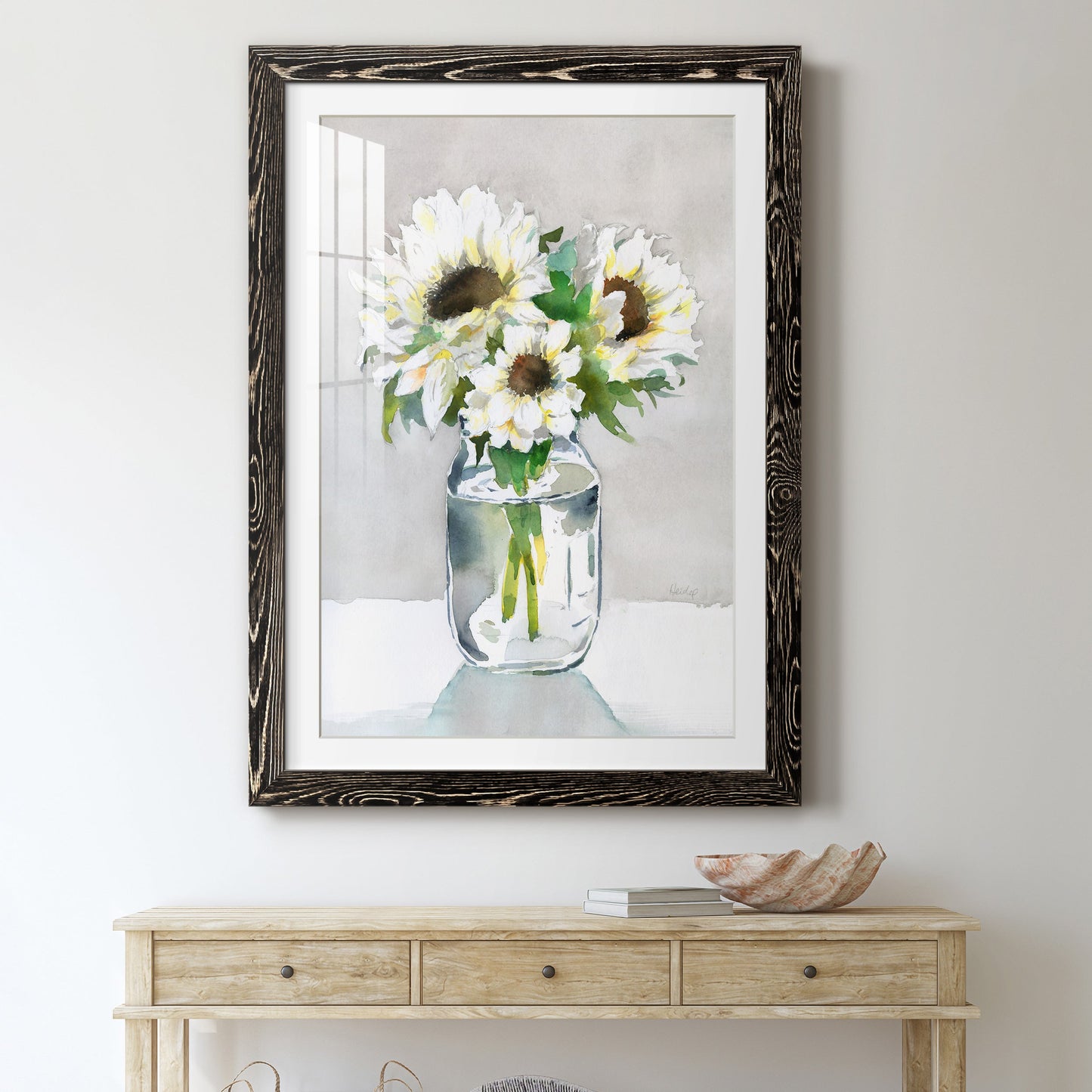 Sunflower II - Premium Framed Print - Distressed Barnwood Frame - Ready to Hang