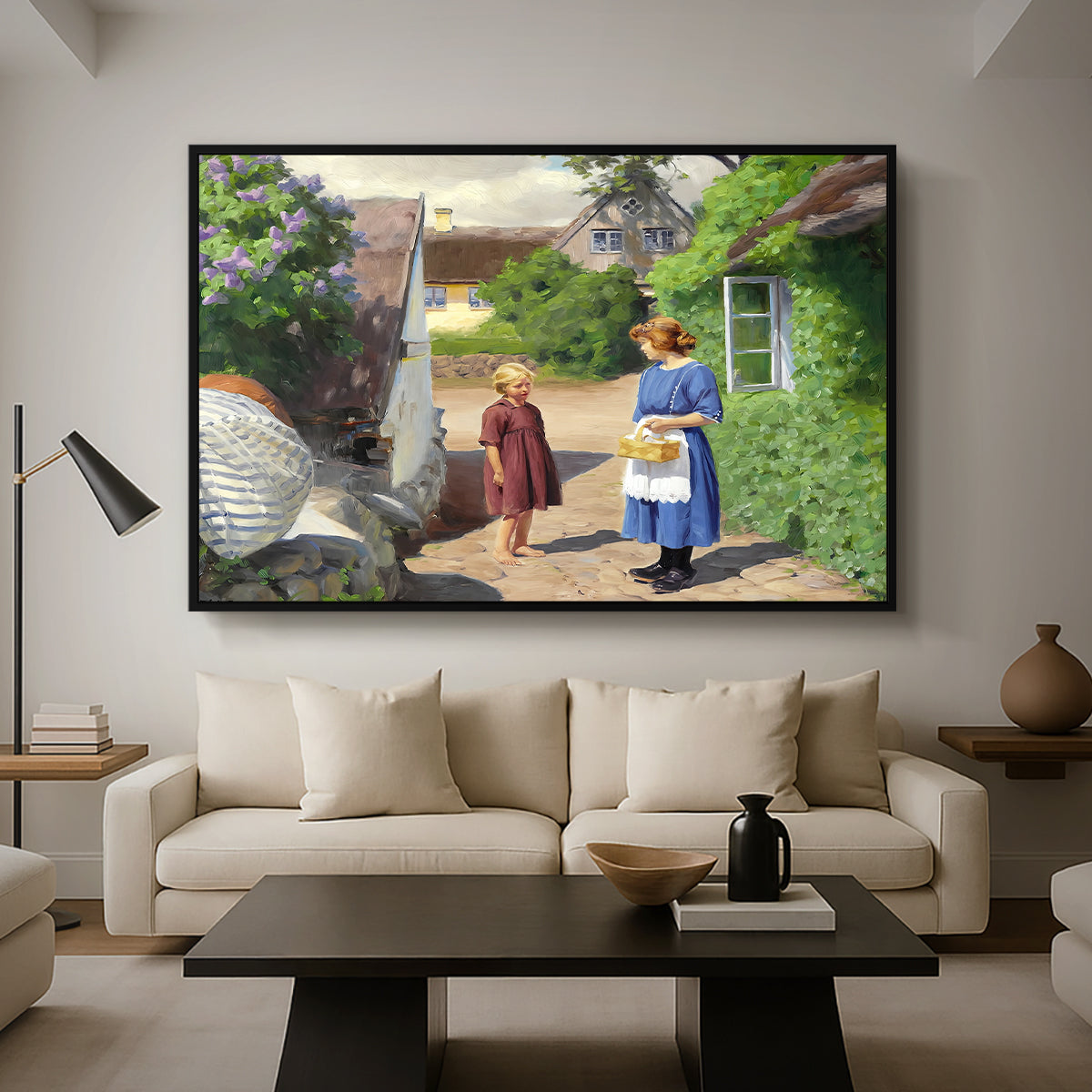 Summer Day in Jyllinge, 1922 - Floater Framed Canvas Print