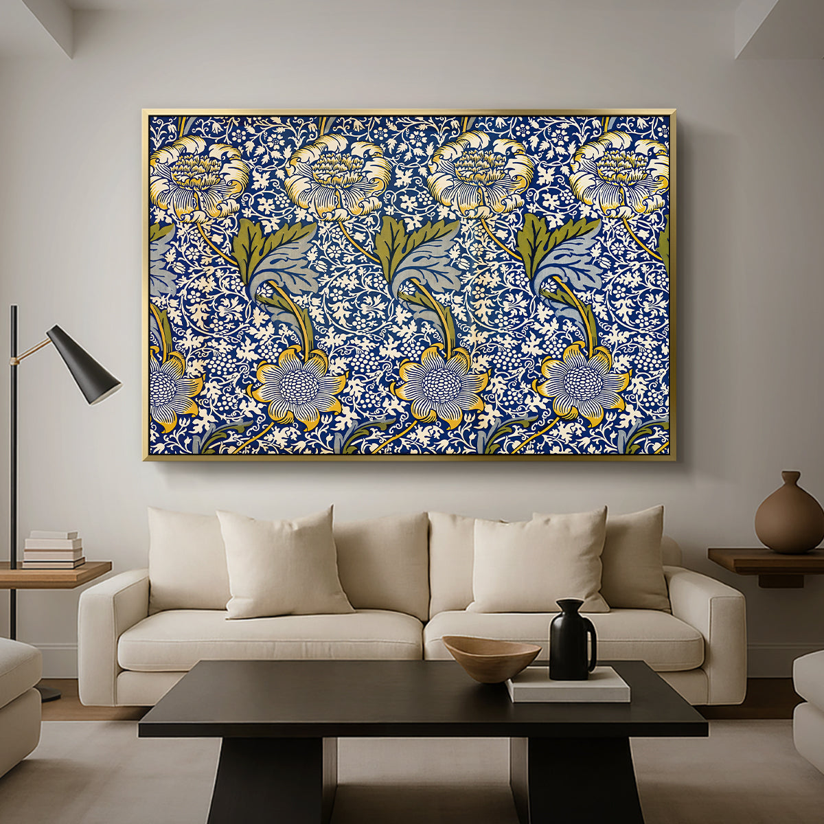 Kennet - Indigo/Gold, 1883 - Floater Framed Canvas Print
