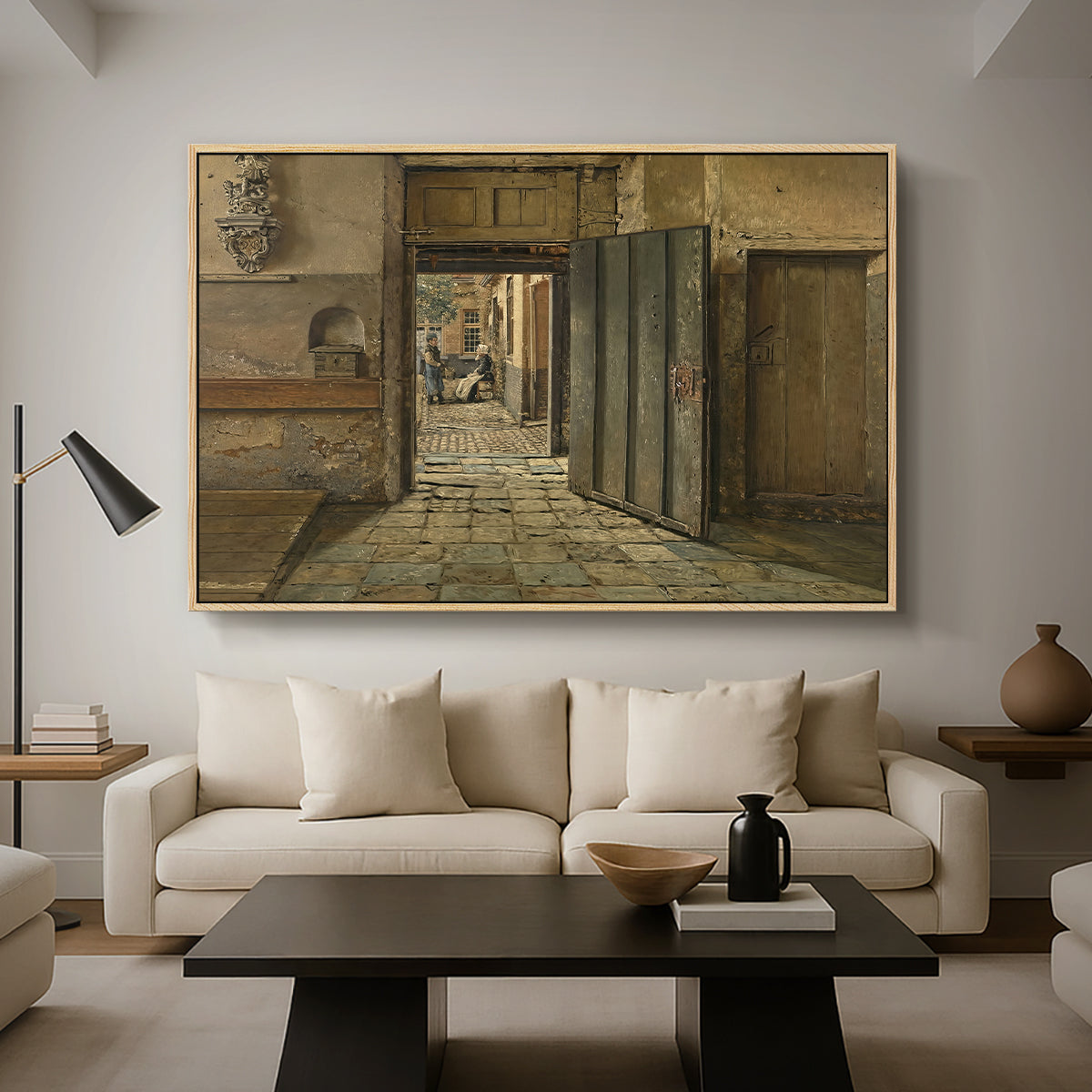 The Conversation, 1884 - Floater Framed Canvas Print