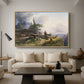 An Alpine Farm on the Untersberg, 1835 - Floater Framed Canvas Print