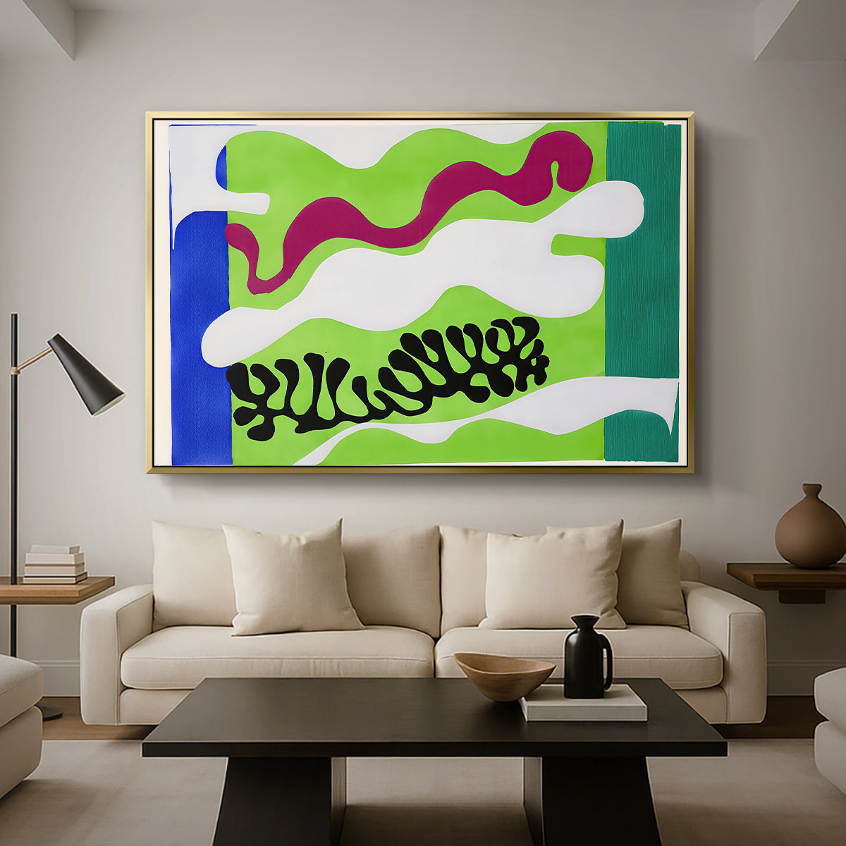 The Lagoon (Le lagon), from Jazz, 1947 - Floater Framed Canvas Print