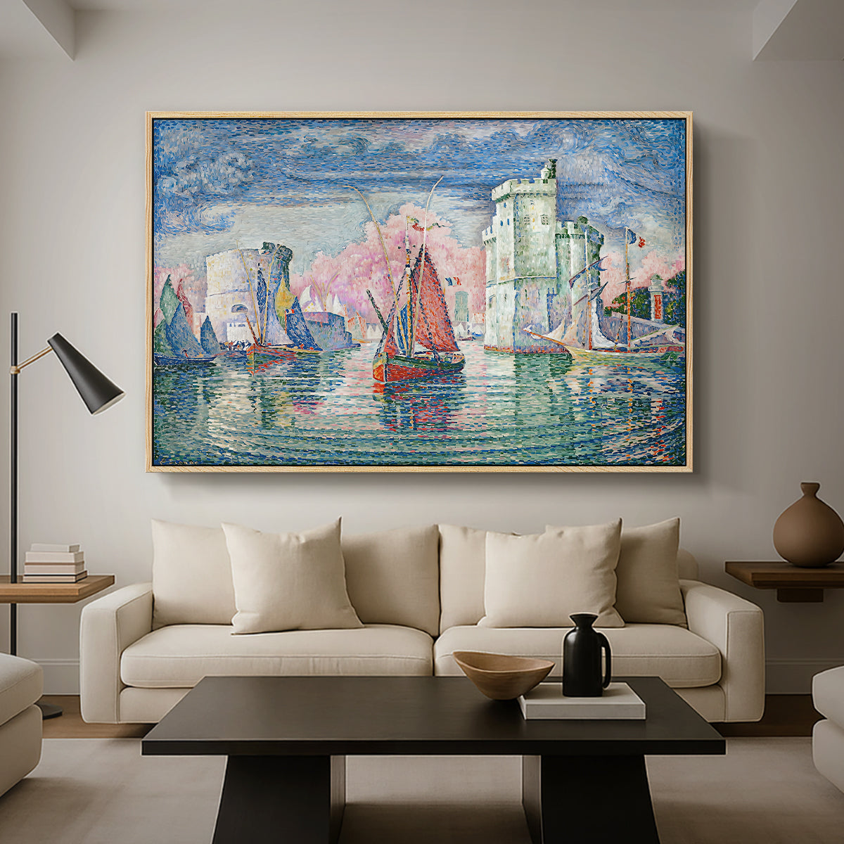 Entrance to the Port of La Rochelle, 1921 - Floater Framed Canvas Print