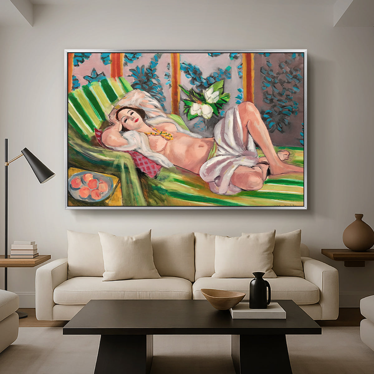 Odalisque Couchée Aux Magnolias, c. 1923 - Floater Framed Canvas Print