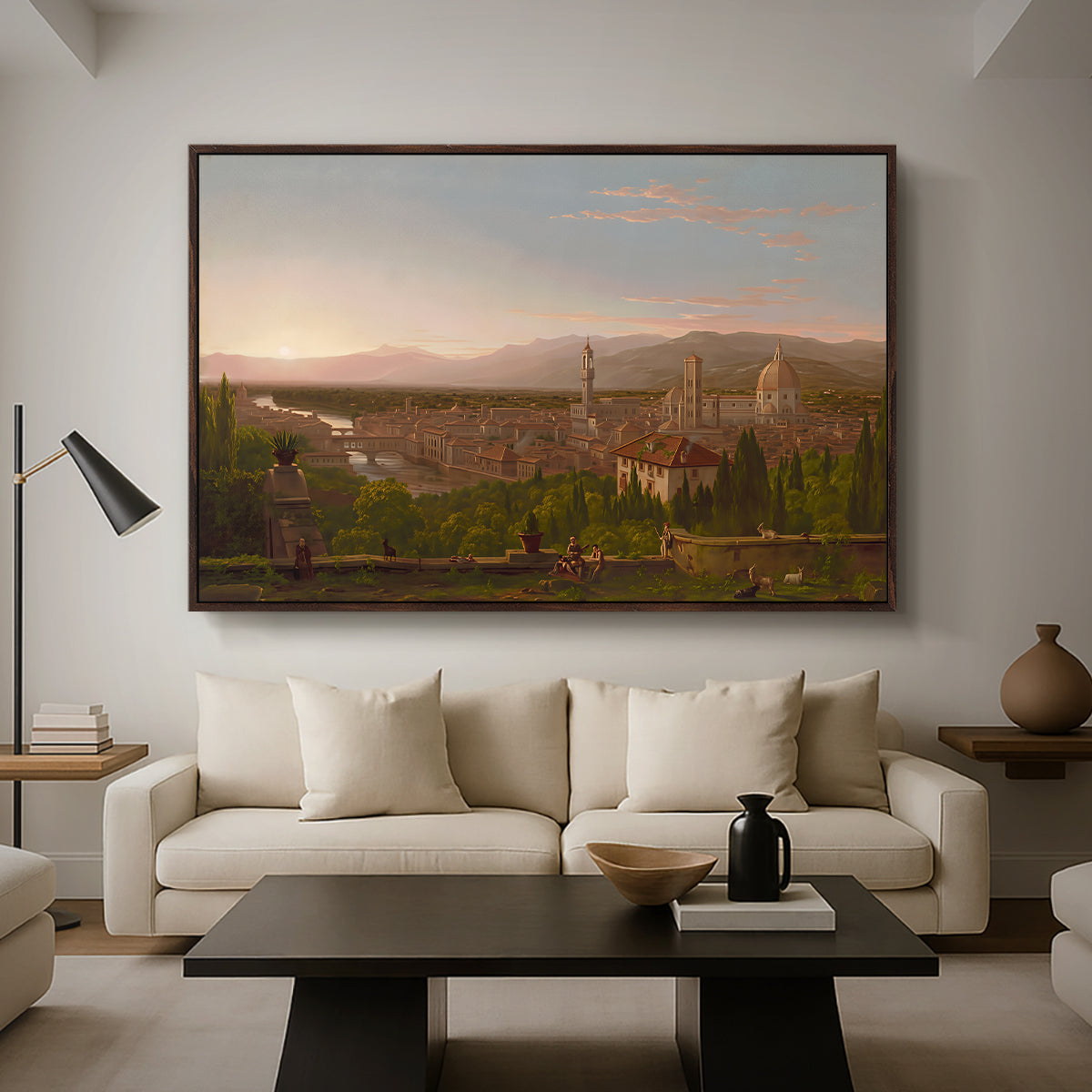 View of Florence from San Miniato, 1837 - Floater Framed Canvas Print