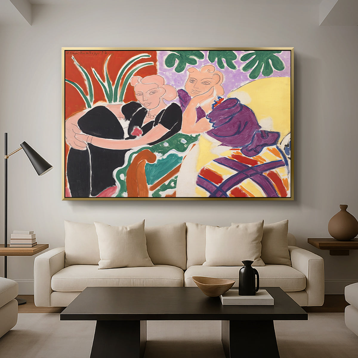 The Conversation, 1938 - Floater Framed Canvas Print