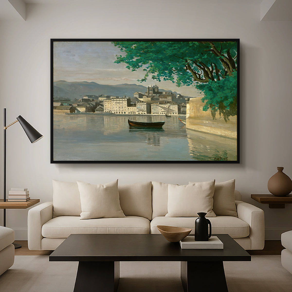 Geneva View of Part of the City, c. 1834-1835 - Floater Framed Canvas Print
