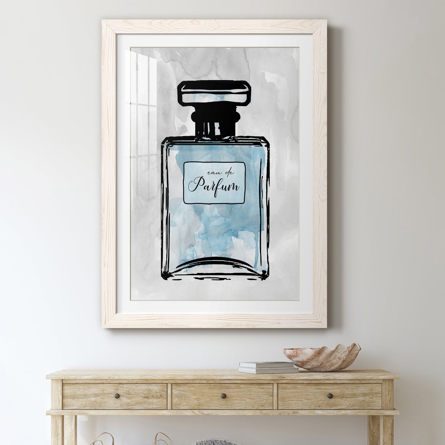 Blue Wash Perfume - Premium Framed Print - Distressed Barnwood Frame - Ready to Hang