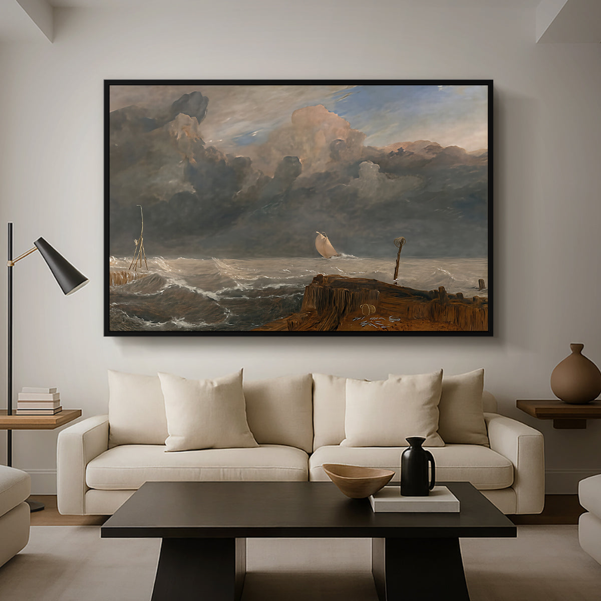 Port Ruysdael, 1827 - Floater Framed Canvas Print