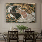Canvas art print featuring intertwined figures representing death and woman in emotional embrace, showcased as a statement wall artwork