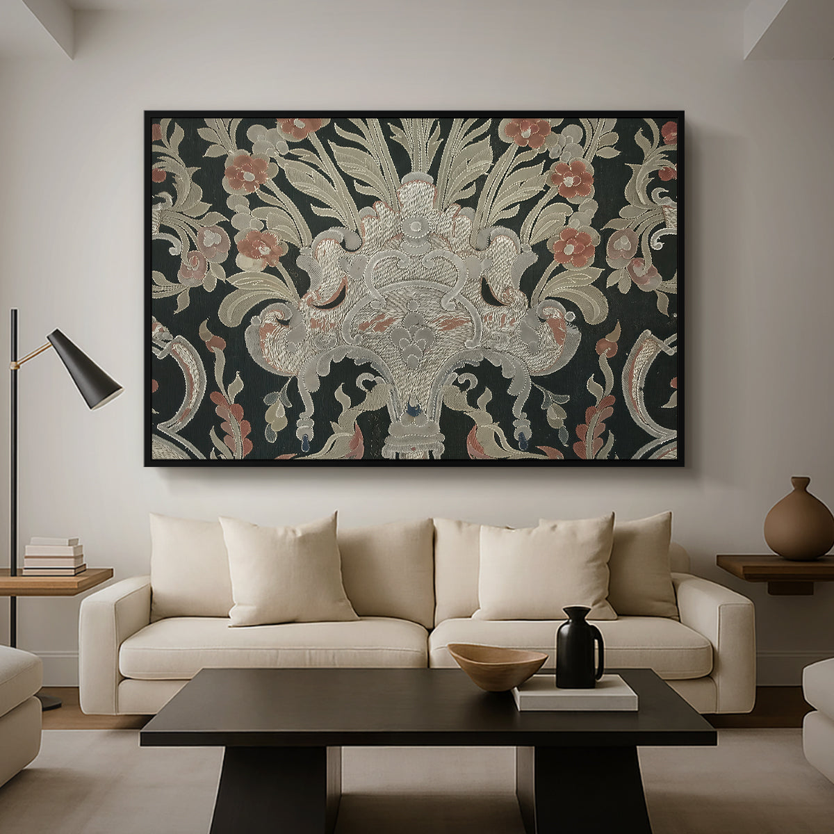 Hanging (Printed Textile), c. 18th Century - Floater Framed Canvas Print