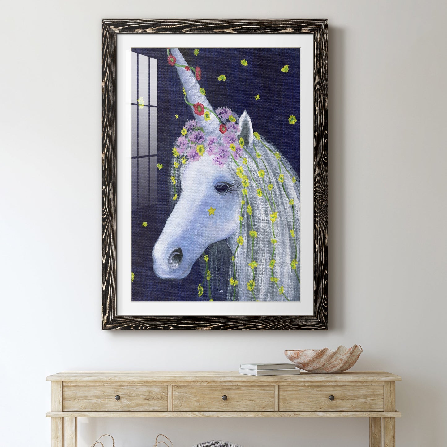 Unicorn IV - Premium Framed Print - Distressed Barnwood Frame - Ready to Hang