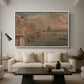 Somerset House Terrace from Waterloo Bridge, c. 1819 - Floater Framed Canvas Print