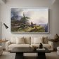 An Alpine Farm on the Untersberg, 1835 - Floater Framed Canvas Print