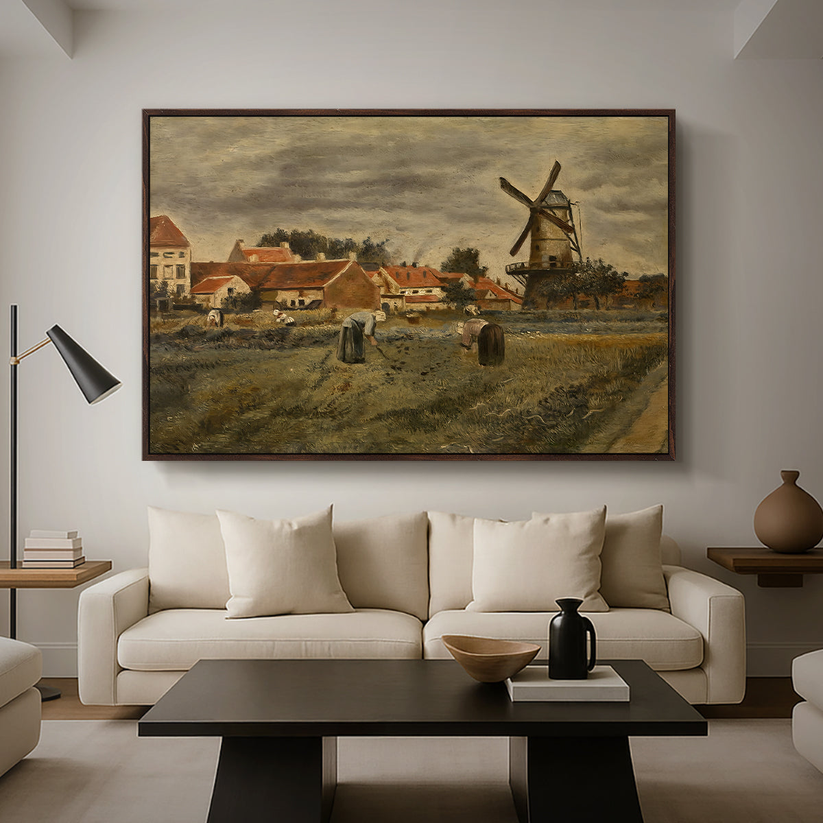 The Potato Harvest, c. 1875 - Floater Framed Canvas Print